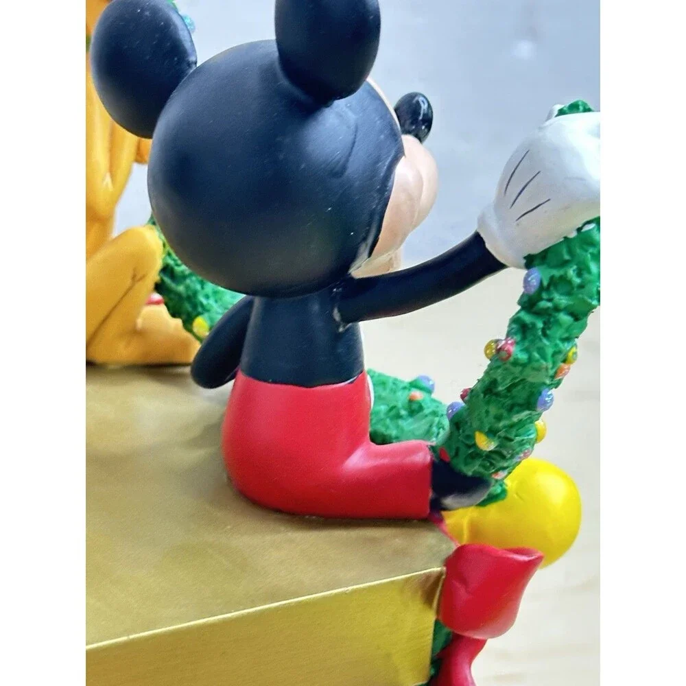 Disney Mickey Mouse & Pluto Garland Christmas Stocking Holder Hanger Vintage